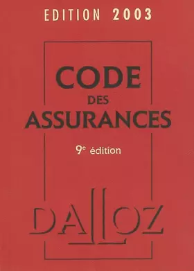 Couverture du produit · Code des assurances 2003