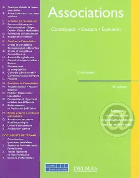 Couverture du produit · Associations : Constitution - Gestion - Evolution