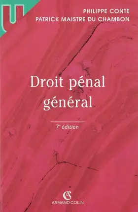 Couverture du produit · Droit pénal général