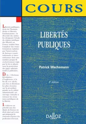 Couverture du produit · Libertés publiques