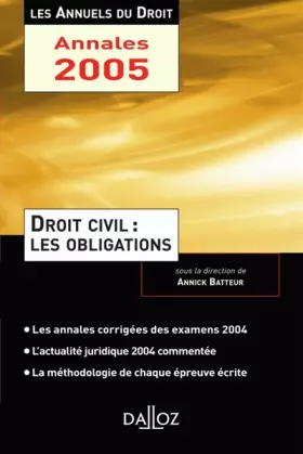 Couverture du produit · Droit civil : Les Obligations 2005
