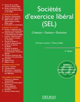 Couverture du produit · Sociétés d'exercice libéral (SEL) : Création - Gestion - Évolution