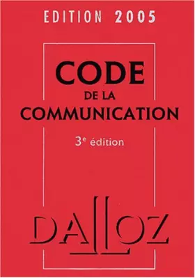 Couverture du produit · Code de la communication