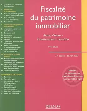 Couverture du produit · Fiscalité du patrimoine immobilier