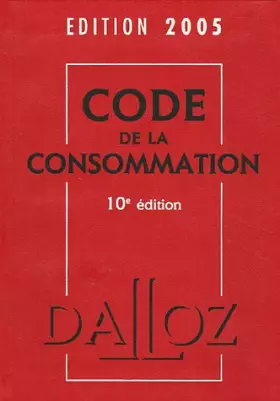 Couverture du produit · Code de la Consommation