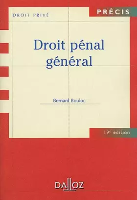 Couverture du produit · Droit pénal général