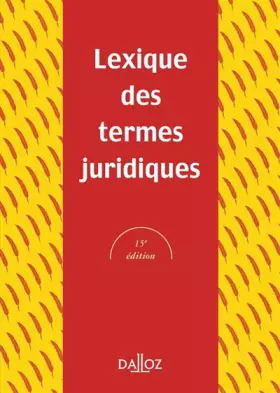 Couverture du produit · Lexique des termes juridiques 2005