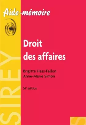 Couverture du produit · Droit des affaires
