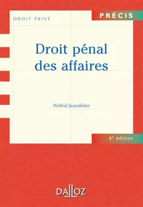 Couverture du produit · Droit pénal des affaires
