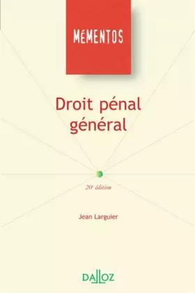 Couverture du produit · Droit pénal général