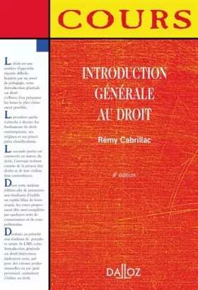 Couverture du produit · Introduction générale au droit