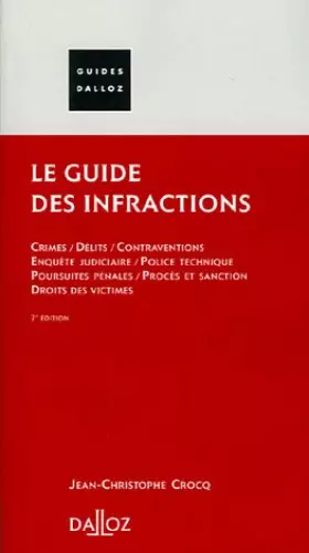 Couverture du produit · Le guide des infractions