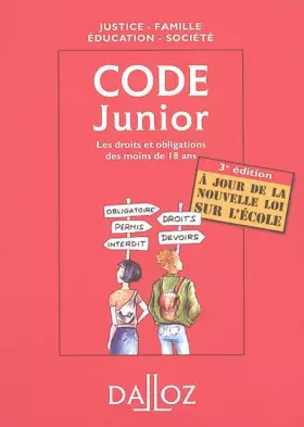 Couverture du produit · Code junior : Les droits et obligations des moins de 18 ans
