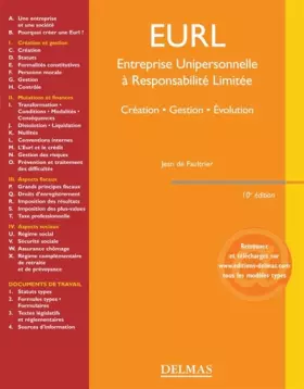 Couverture du produit · EURL : Entreprise unipersonnelle à responsabilité limitée