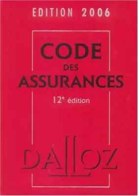 Couverture du produit · Code des assurances : Edition 2006