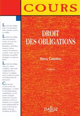 Couverture du produit · Droit des obligations