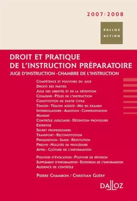 Couverture du produit · Droit et pratique de l'instruction préparatoire