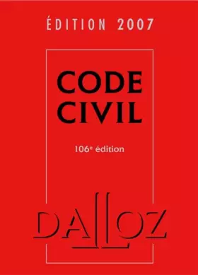 Couverture du produit · Code Civil : Edition 2007