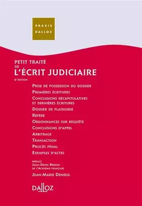 Couverture du produit · Petit traité de l'écrit judiciaire