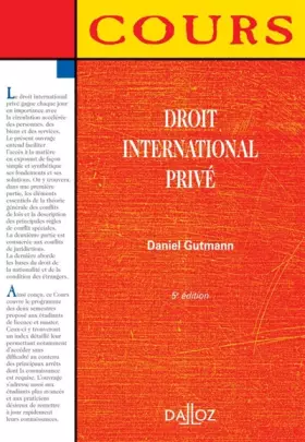Couverture du produit · Droit international privé