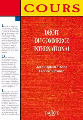 Couverture du produit · Droit du commerce international
