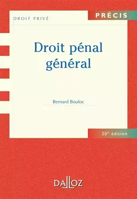 Couverture du produit · Droit pénal général