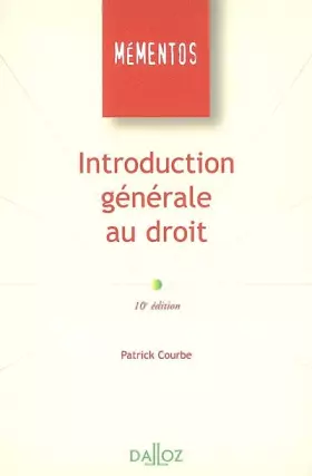 Couverture du produit · Introduction générale au droit