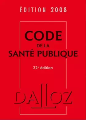 Couverture du produit · Code de la santé publique