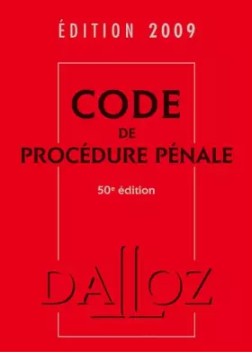 Couverture du produit · Code de procédure pénale 2009