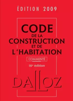 Couverture du produit · Code de la construction et de l'habitation