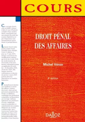 Couverture du produit · Droit pénal des affaires