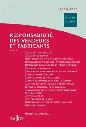 Couverture du produit · Responsabilité des vendeurs et fabricants