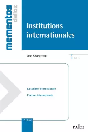 Couverture du produit · Institutions internationales