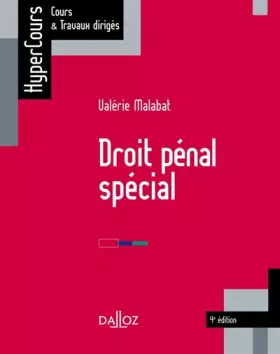 Couverture du produit · Droit pénal spécial