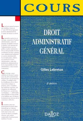 Couverture du produit · Droit administratif général