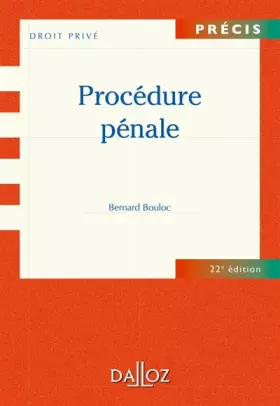 Couverture du produit · Procédure pénale
