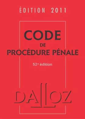 Couverture du produit · Code de procédure pénale 2011
