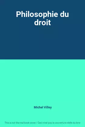 Couverture du produit · Philosophie du droit