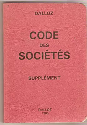 Couverture du produit · Code des sociétés (Petits codes Dalloz)