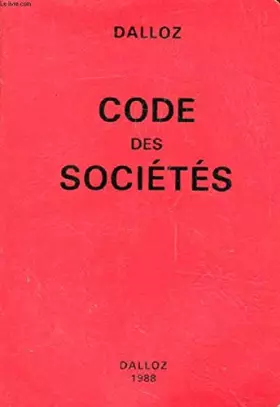 Couverture du produit · Code des sociétés (Codes Dalloz)