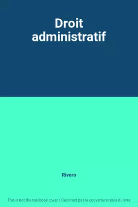 Couverture du produit · Droit administratif
