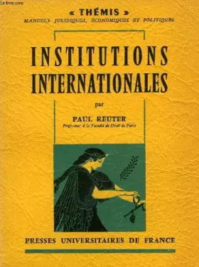 Couverture du produit · Institutions internationales