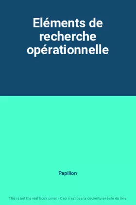 Couverture du produit · Eléments de recherche opérationnelle