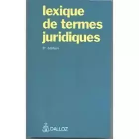 Couverture du produit · Lexique DES Termes Juridiques