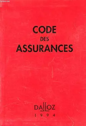 Couverture du produit · Code des assurances: Edition 1994
