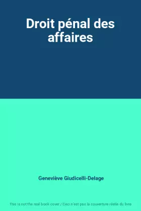 Couverture du produit · Droit pénal des affaires