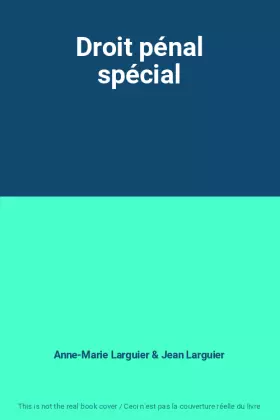 Couverture du produit · Droit pénal spécial