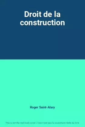 Couverture du produit · Droit de la construction