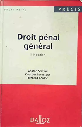 Couverture du produit · DROIT PENAL GENERAL. 15ème édition