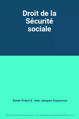 Couverture du produit · Droit de la Sécurité sociale